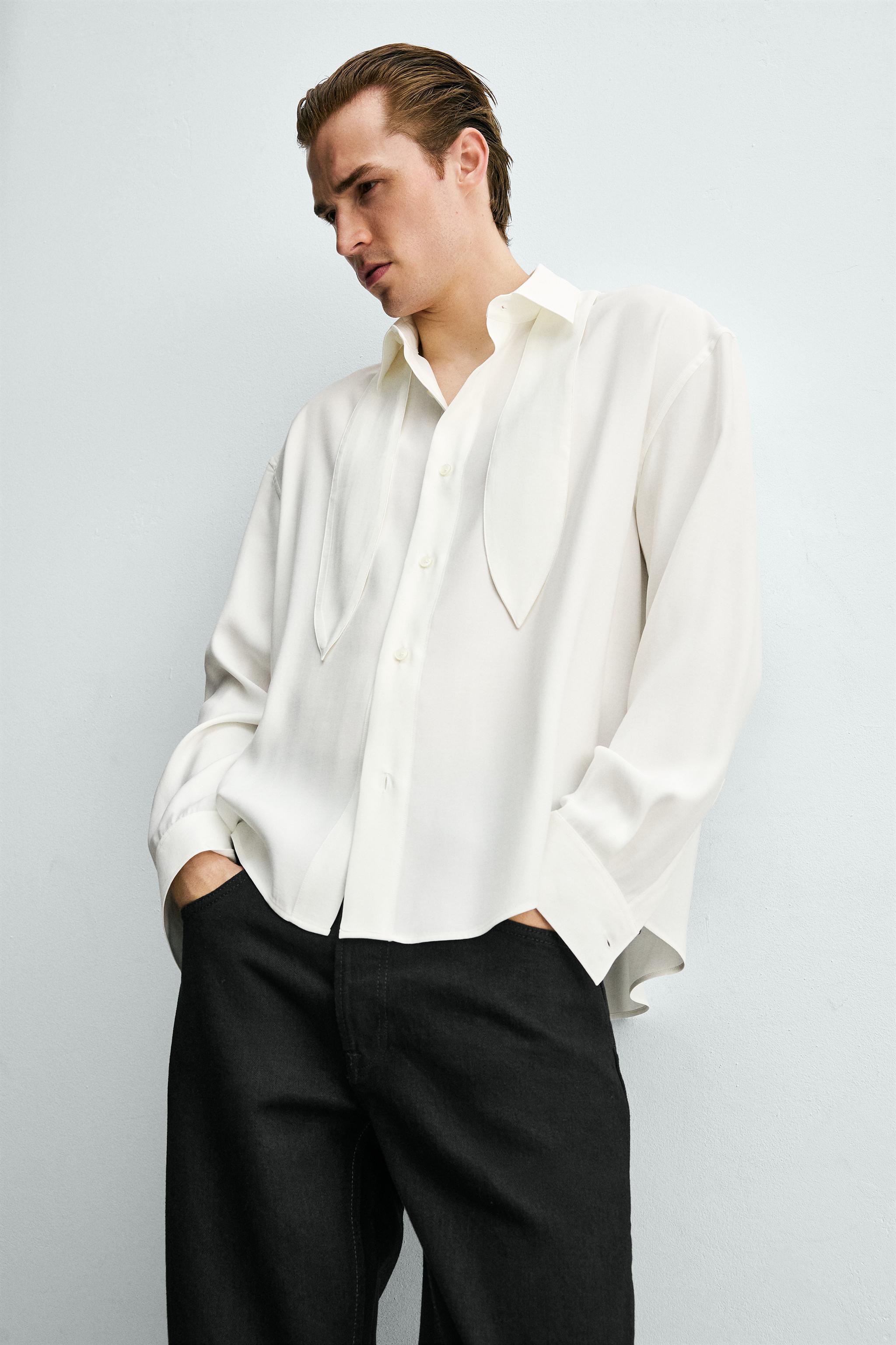 FLOWY SHIRT WITH SHORT TIE
